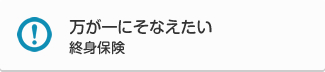 万が一にそなえたい　終身保険