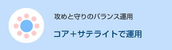 攻めと守りのバランス運用 コア＋サテライトで運用